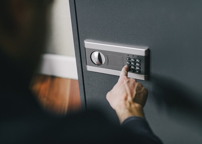 Locked business safe